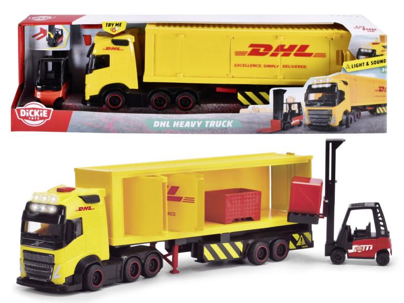 DHL nákladní auto Volvo FH 16 s vysokozdvižným vozíkem 35 cm